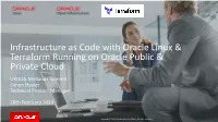 Infrastructure As Code with Oracle Linux & Terraform Running On