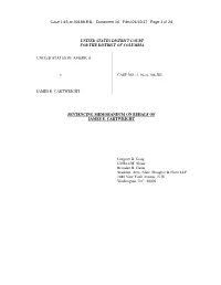 Sentencing Memorandum on Behalf of Gen. James Cartwright