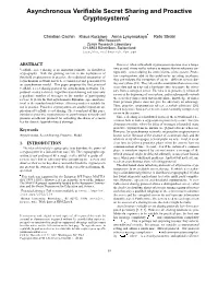Asynchronous Verifiable Secret Sharing and Proactive Cryptosystems