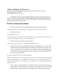Author's Response to Reviewers