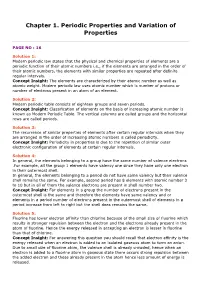 Chapter 1. Periodic Properties and Variation of Properties