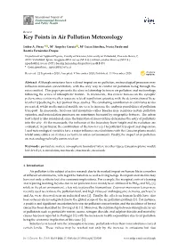 Key Points in Air Pollution Meteorology