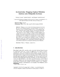 Mapping Orphan Wikidata Entities Onto Wikipedia Sections