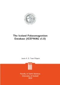 The Iceland Palaeomagnetism Database (ICEPMAG V1.0)
