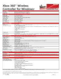 Version Information Product Name Microsoft® Xbox 360™ Wireless