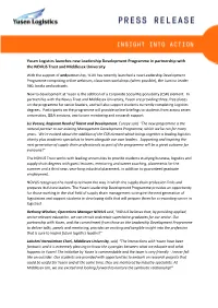 Yusen Logistics Launches New Leadership Development Programme in Partnership with the NOVUS Trust and Middlesex University