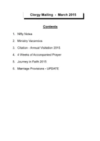 Mailing Contents Page