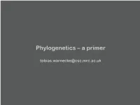 Phylogenetics – a Primer