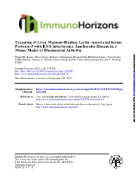 Targeting of Liver Mannan-Binding Lectin