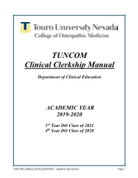 TUNCOM Clinical Clerkship Manual