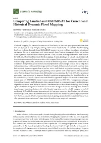 Comparing Landsat and RADARSAT for Current and Historical Dynamic Flood Mapping