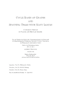 Cycle Bases of Graphs and Spanning Trees with Many Leaves