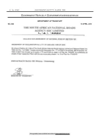Declaration Amendment of National Road N1 Section 16X: Amendment of Declaration No.’S 177 of 2009 and 1086 of 2007 42402