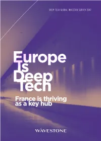 Deep Tech Global Investor Survey 2017