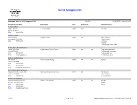Event Assignments