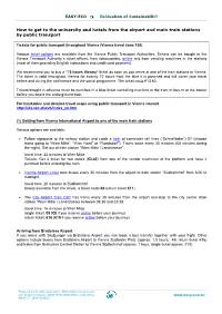 How to Get to the University and Hotels from the Airport and Main Train Stations by Public Transport