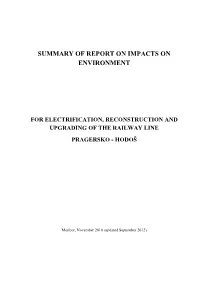 Summary of Report on Impacts on Environment
