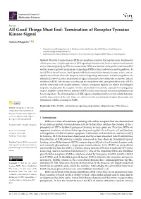 Termination of Receptor Tyrosine Kinase Signal