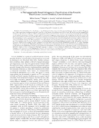 A Phylogenetically Based Infrageneric Classification of the Parasitic Plant Genus Cuscuta (Dodders, Convolvulaceae)
