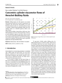 Concentric Cylinder Viscometer Flows of Herschel-Bulkley Fluids Received Sep 09, 2019; Accepted Nov 28, 2019