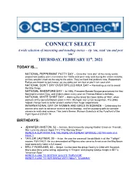CONNECT SELECT a Wide Selection of Interesting and Trending Stories – Rip ‘Em, Read ‘Em and Post ‘Em! THURSDAY, FEBRUARY 11Th, 2021