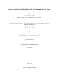 Improving Livetrapping Methods for Shrews (Sorex Spp)