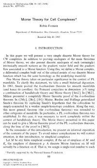 Morse Theory for Cell Complexes*