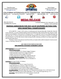 Program Coordinator Thoms@Cifss.Org Anitaf@Cifss.Org CALIFORNIA INTERSCHOLASTIC FEDERATION - SOUTHERN SECTION 10932 Pine St