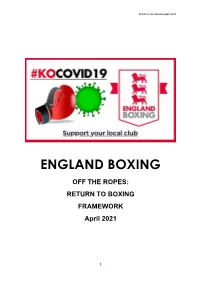 Return to Boxing Framework (April 2021) Guidance