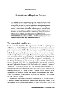 Semiotics As a Cognitive Science