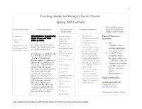 Teaching Guide for Women's Center Events Spring 2016 Calendar