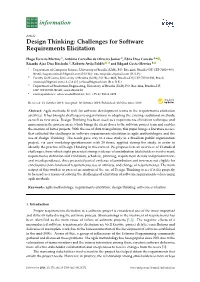 Design Thinking: Challenges for Software Requirements Elicitation