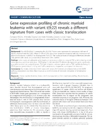 Gene Expression Profiling of Chronic Myeloid Leukemia with Variant T(9;22)