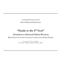 “Guide to the 4Th Year” (Transition to Advanced Clinical Practice)