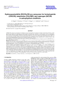 Hydroxyacetonitrile (HOCH2CN) As a Precursor for Formylcyanide (CHOCN), Ketenimine (CH2CNH), and Cyanogen (NCCN) in Astrophysical Conditions