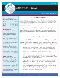 Regulatory Reporting Newsletter, Summer 2012