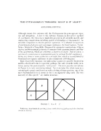 The Pythagorean Theorem: What Is It About?
