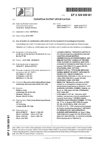 Use of Uridine in Combination with Choline for the Treatment Of