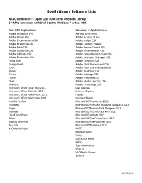Booth Library Software Lists