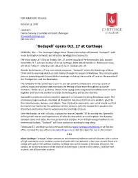 Godspell’ Opens Oct
