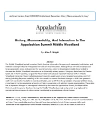 History, Monumentality, and Interaction in the Appalachian Summit Middle Woodland