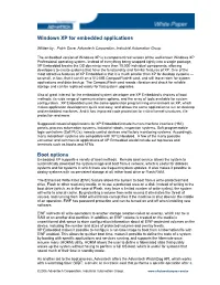 Windows XP for Embedded Applications