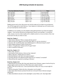 1984 Reading Schedule & Questions