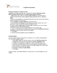 Best Practice Template Instructions