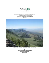 Climate Change Revisions to Nevada's Wildlife Action Plan: Vegetation Mapping and Modeling Report to the Nevada Department Of