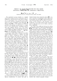 Impact of Seed Predators on the Herb Baptisia Lanceolata (Fabales: Fabaceae)