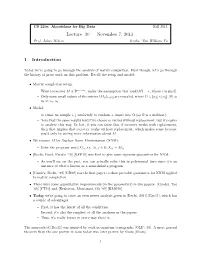 November 7, 2013 1 Introduction