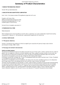 Summary of Product Characteristics