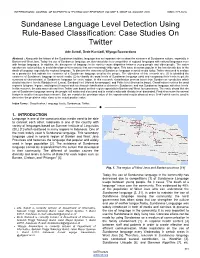 Sundanese Language Level Detection Using Rule-Based Classification: Case Studies on Twitter