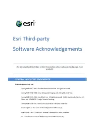 View the Arcgis Acknowledgements PDF Document